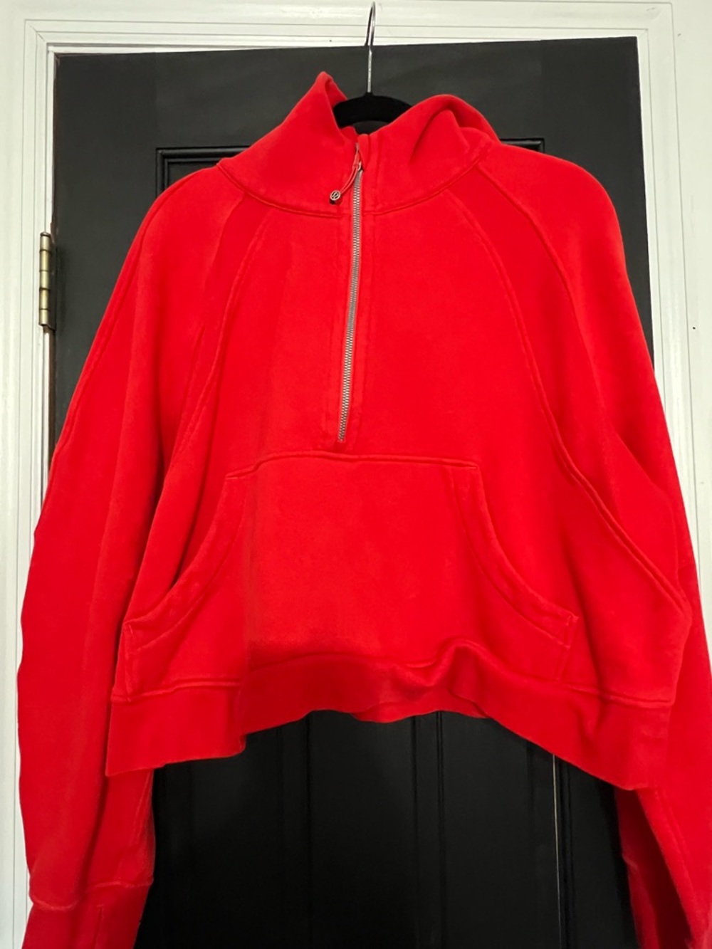 Lululemon Women’s Red Scuba Quarter-Zip Pullover Hoodie
